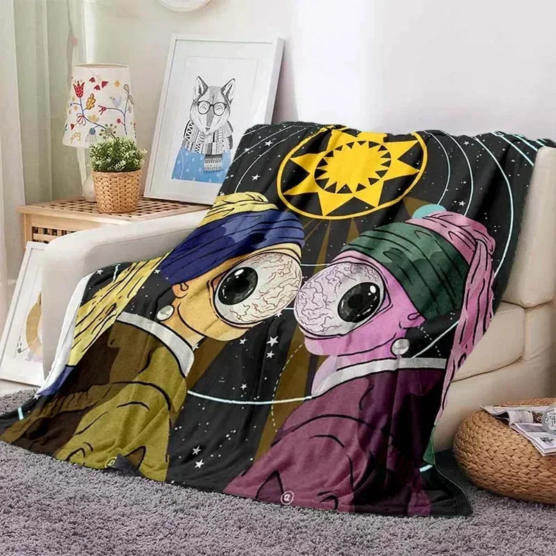 G-Gallery D-Dept Print Flannel Blanket Children Teen Family Gift Portable Home Travel Bed Sofa Office Plush 6