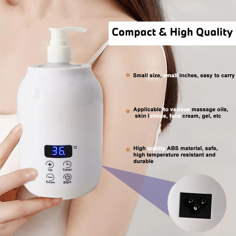 250ML Electric Massage Oil Warmer Digital Lotion Cream Heater With LED Display Bottle Dispenser For Home Pro Salon Spa Massage