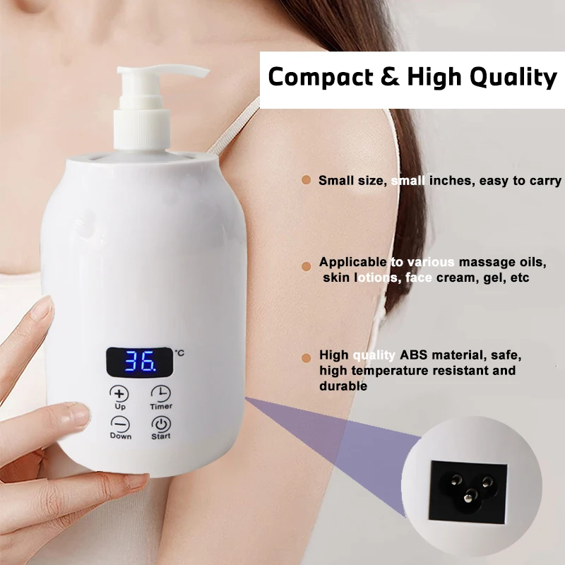 Massage Oil Warmer Bottle Professional Electric Lotion Digital Heater For  SPA