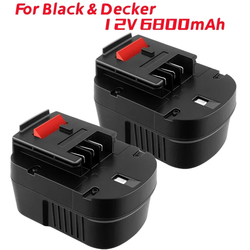 

【Upgrade to 6800mAh】12V 6800Ah Batterie pour Black & Decker Batterie HPB12 FSB12 FS120B FS120BX A12 A1712