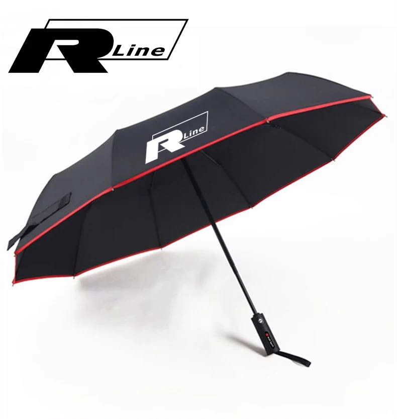 Car Automatic Folding Windproof Sunshade Umbrella for Volkswagen R Line Golf GTI Scirocco Polo Passat R36 Jetta Touareg Tiguan umbrella sets car logo umbrella