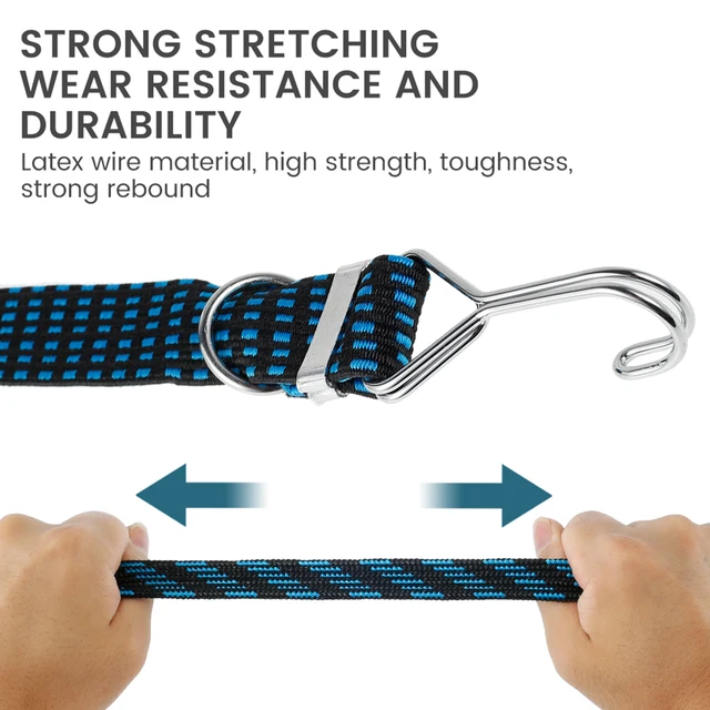 4 Corde Elastiche Con Ganci Regolabili 100cm - Cinghie Per Bagagli, Campeggio, Trasporto - Foto 8