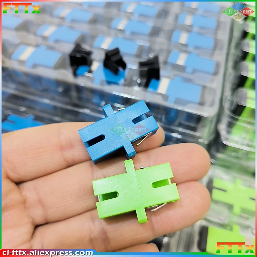 50/100/200pcs SC Fiber Optic Connector Adapter SC / UPC SM Flange Singlemode Simplex SC-SC APC Coupler Wholesale to Brazil