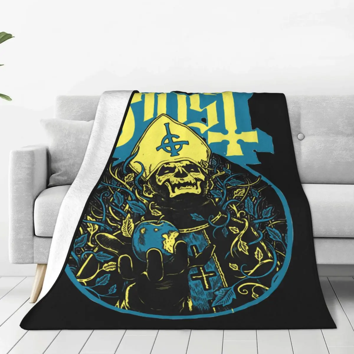 Papa Ghost B.C. Blanket Heavy Metal Band Wool Funny Soft Throw Blankets For Chair Covering Sofa Decoration