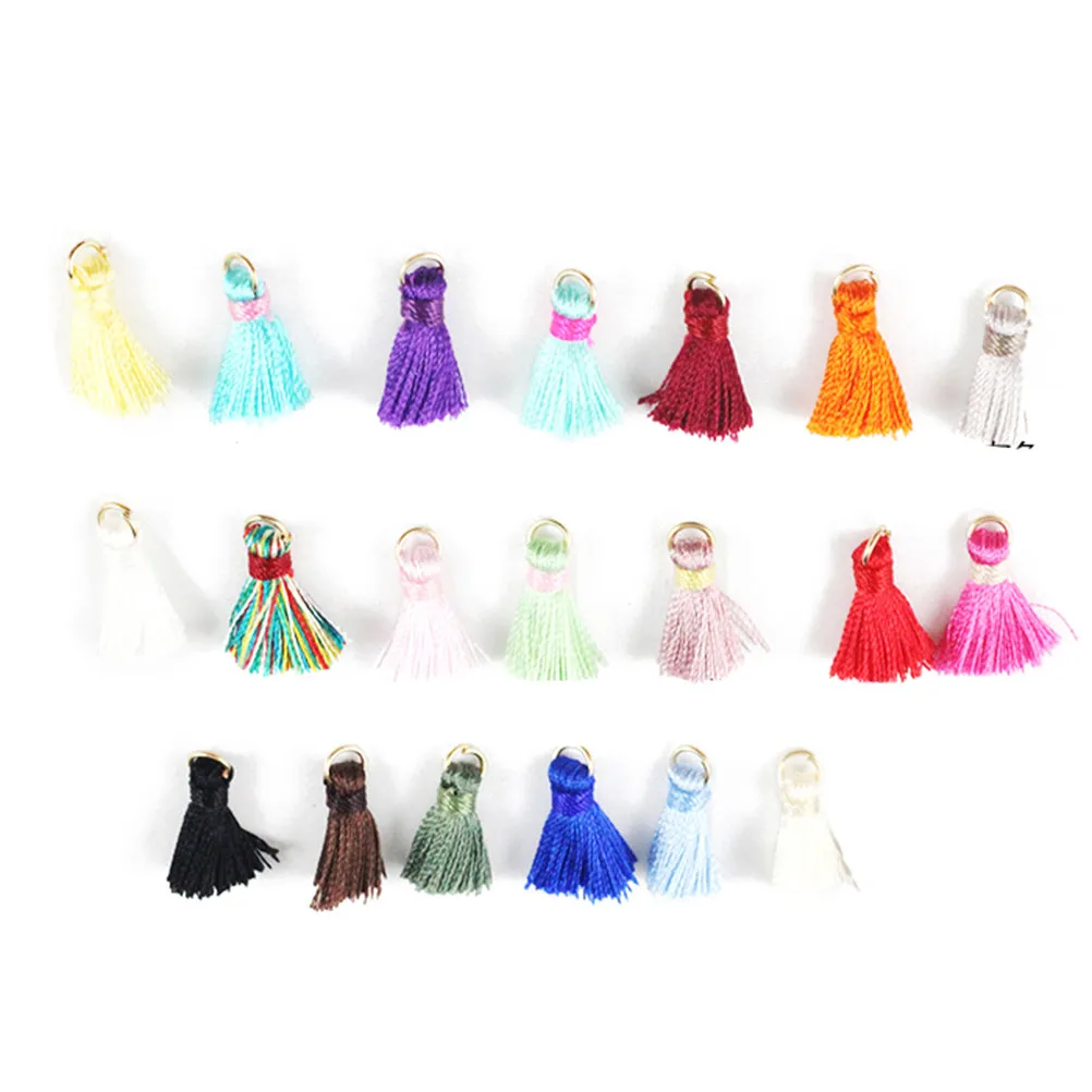 20개 다양한 색상의 미니 태슬, 쥬얼리 제작 DIY 공예용 태슬 참, 목걸이, 팔찌, 귀걸이, 열쇠고리, 휴대폰 장