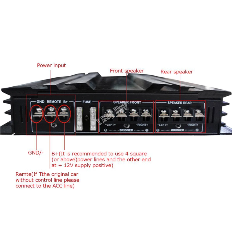 4 Channel Car 12V 4Ohm Audio High Power Stereo Amplifier Amp Speaker Metal Black Car Amplifiers 5800W
