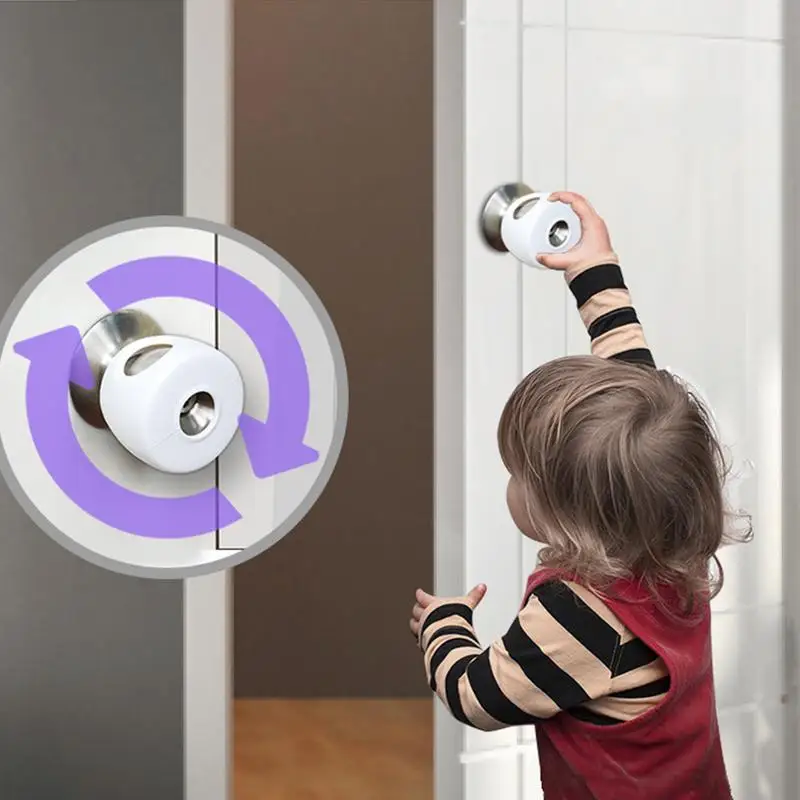 Child Proof Door Knob Covers Babies Door Locks Knob Covers Installs Easily Round Cover For Kids