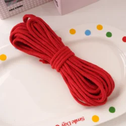10 - Meter Pack of 4mm Multi - Color Braided Cotton Rope for Crafts and Home Decor (Red)