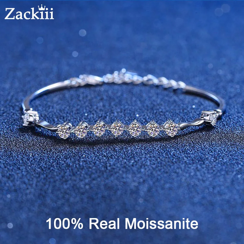 

Zackiii 1.35Cttw Semua Gelang Moissanite untuk Wanita Kualitas Mewah 100% 925 Perak Murni Perhiasan Pesta Brilian Halo Gelang