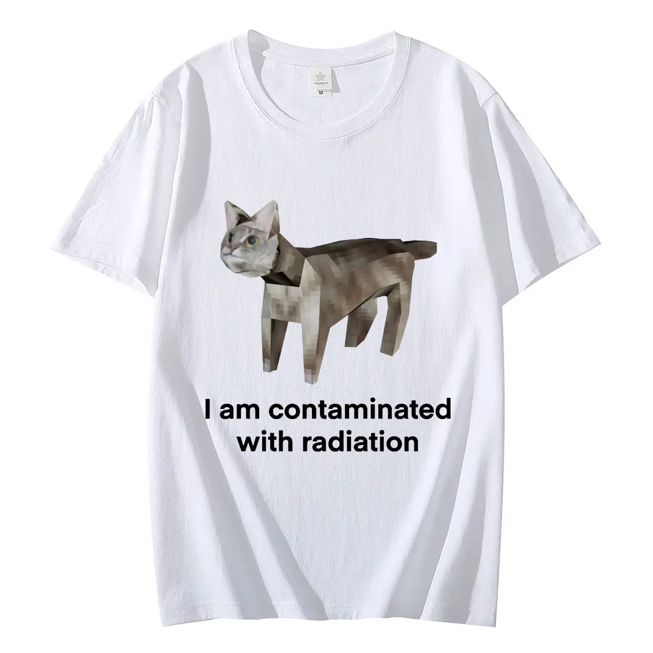 

I Am Contaminated Funny Cat Meme Graphic T Shirt Men's Women's 100%cotton Oversized T-shirts Casual Fashion Short Sleeve T-shirt