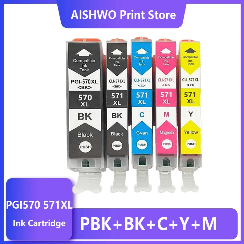 Asw Compitalbe Per Canon Pgi 570 Cli 571 Xl Cartuccia D'Inchiostro Per Canon Pixma Mg5750 Mg5751 Mg5752 Mg5753 Mg6850 Mg7750 Mg6853