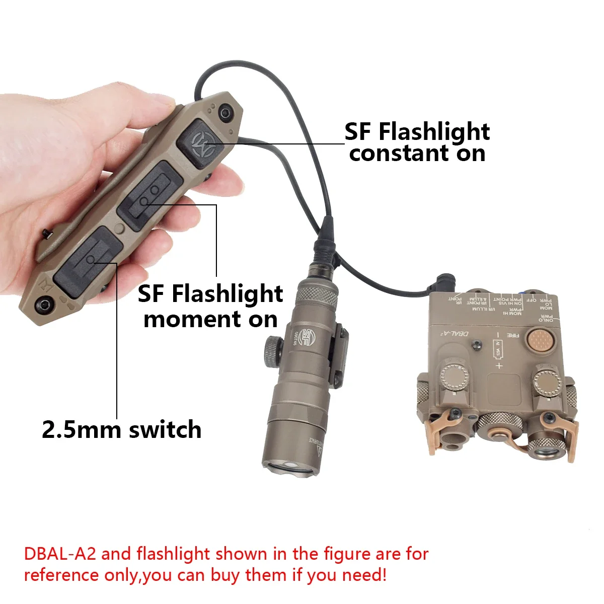 Tactical SF 2.5 3.5 Plug Pressure Switch Dual Function Button Remote Control For MLOK KEYMOD 20mm Surefire M300 M600 PEQ15 M952 6