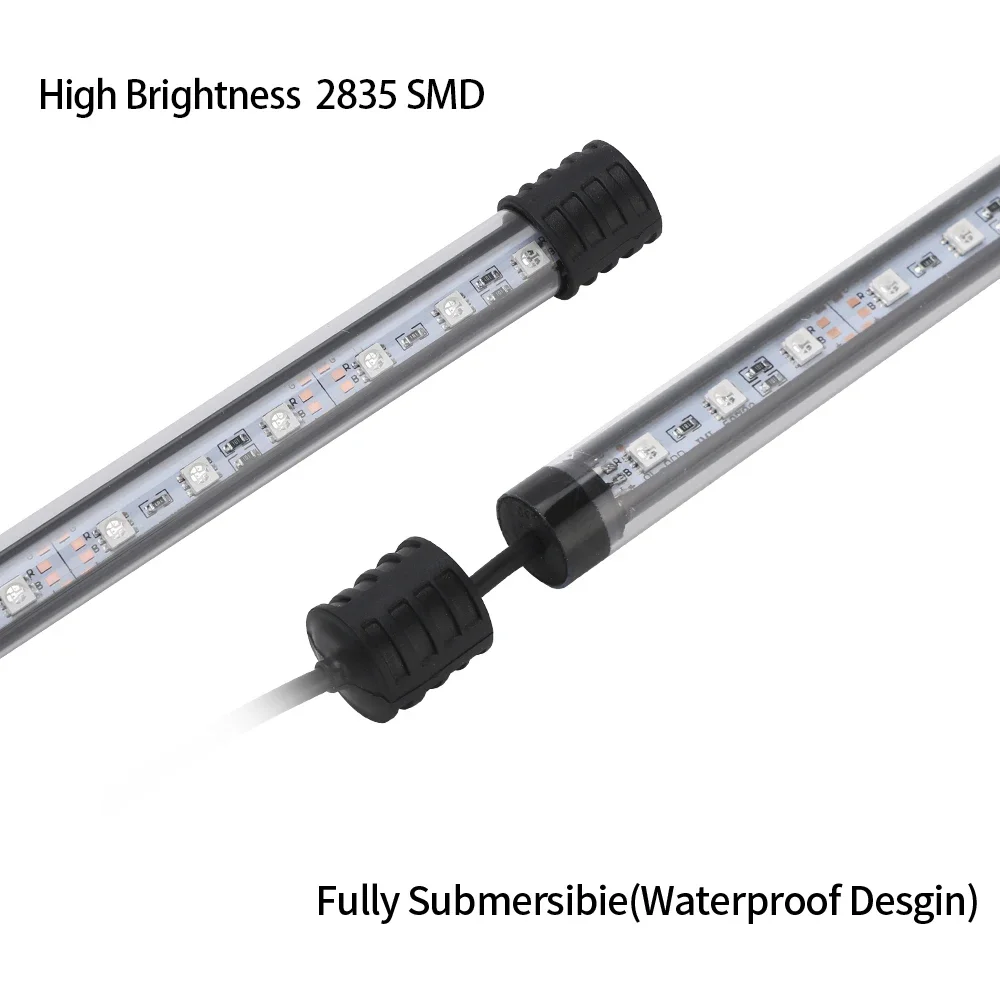 RGB Aquarium light 18-57cm Remote control diving lamp Colorful lamp 90-260v for plants Fish tank essential Amphibious use aquarium light aquarium lamp