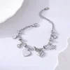 Liora Heart Moon Star Drop Pendant Women Stainless Steel Bracelets Zircon Wedding Banquet Charm African Bracelet Jewelry