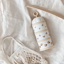 

Baby Food Storage Box Cute Cartoon Print Milk Powder Cans Children Snack Box Three Layers Storage Boxes Outdoor Portable Carry