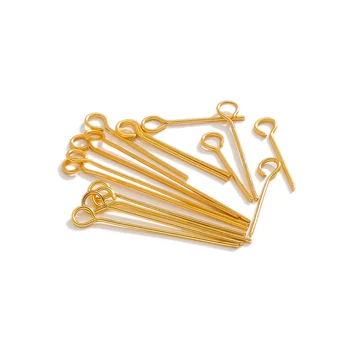 Stainless Steel Water Gold Color Eye Pins 1