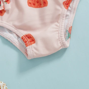 Infant Girls  Swimsuit with UPF 50 Sun Protection Long Sleeve Floral Print Toddler Bathing Suit Beachwear 4