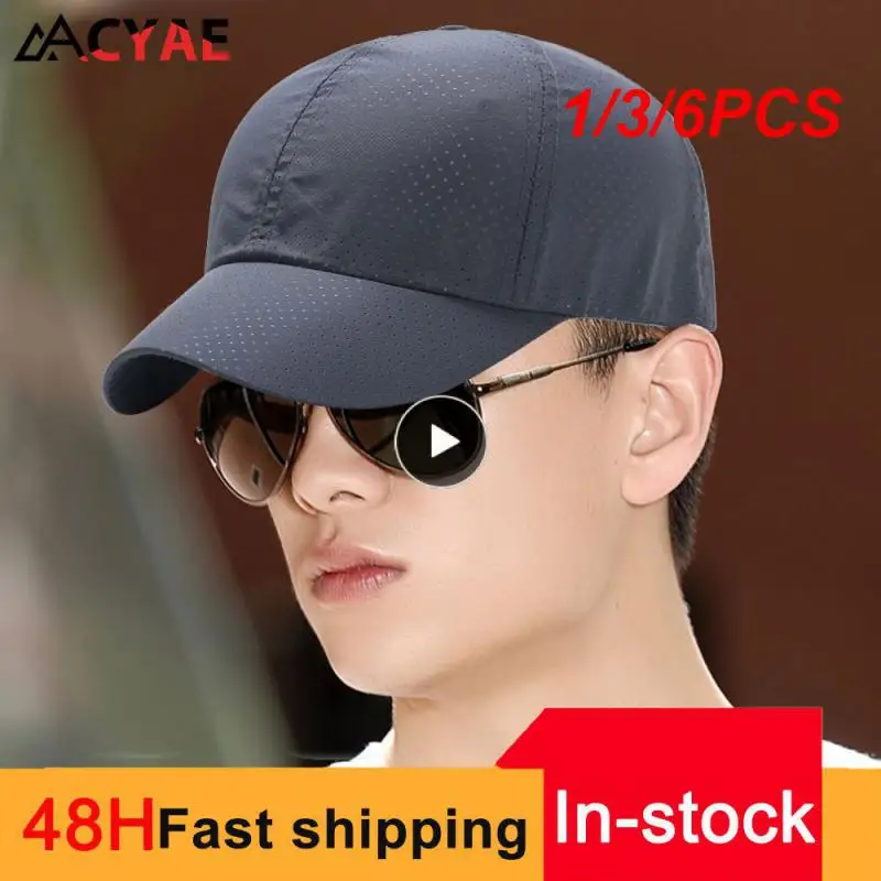 

1/3/6PCS Mesh Quick Summer Men Women Snapback Running Sun Hat Breathable Bone Trucker Sunshade Sport Hats in Stock