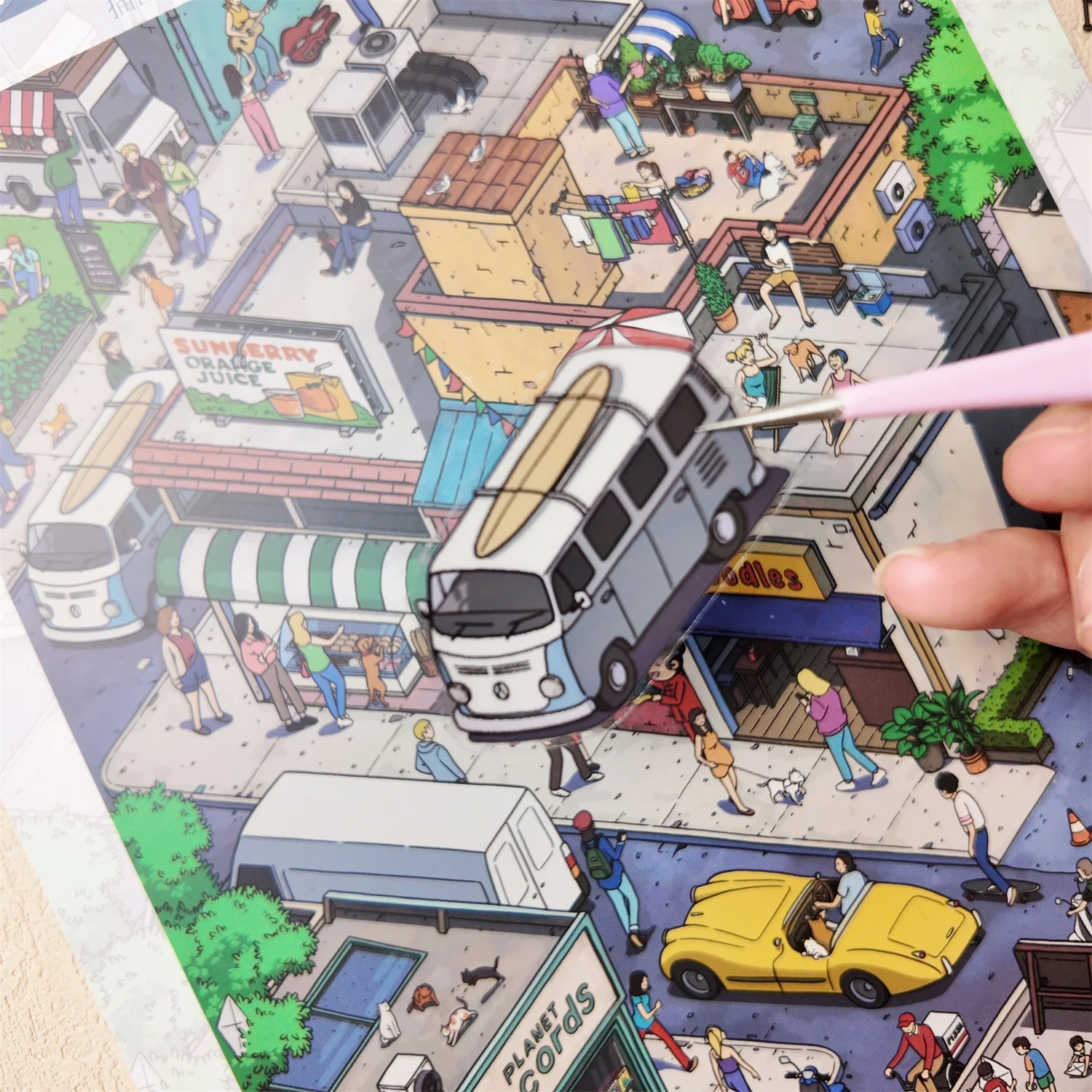 Kawaii 3D Seasonal Town Miniature Scene DIY Stickers