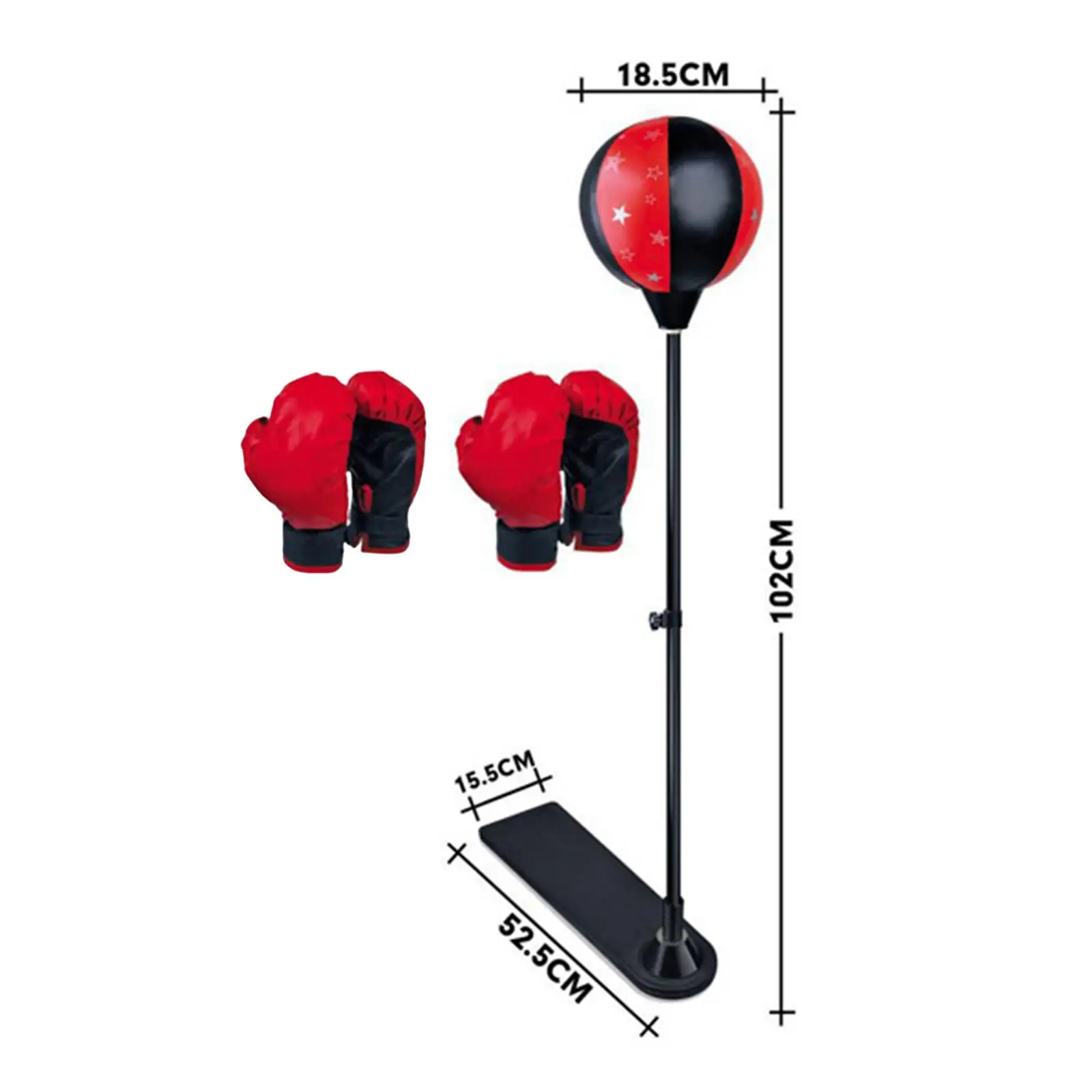 Durable Punching Bag Set, Boxing Gloves Adjustable Height Freestanding Sport for Exercise Home Agility Girls Boys