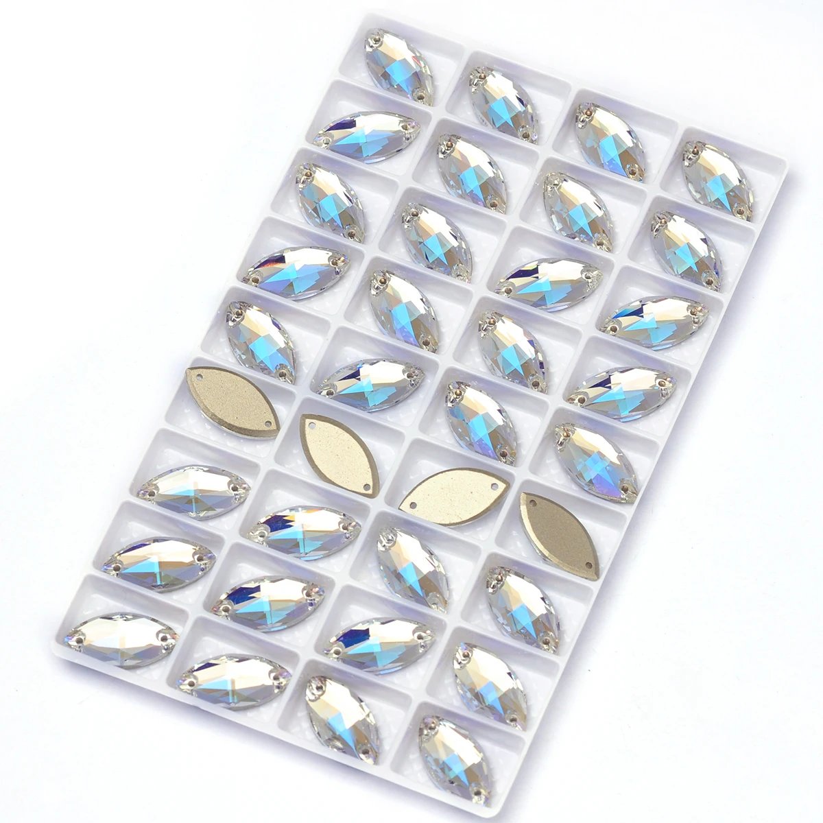 PUBRILEX Mondlicht-Glas Flache Strass-Steine DIY Kleidung Nähzubehör Kristallsteine Gymnastik Hochzeitskleid Dekoration – Detail 6