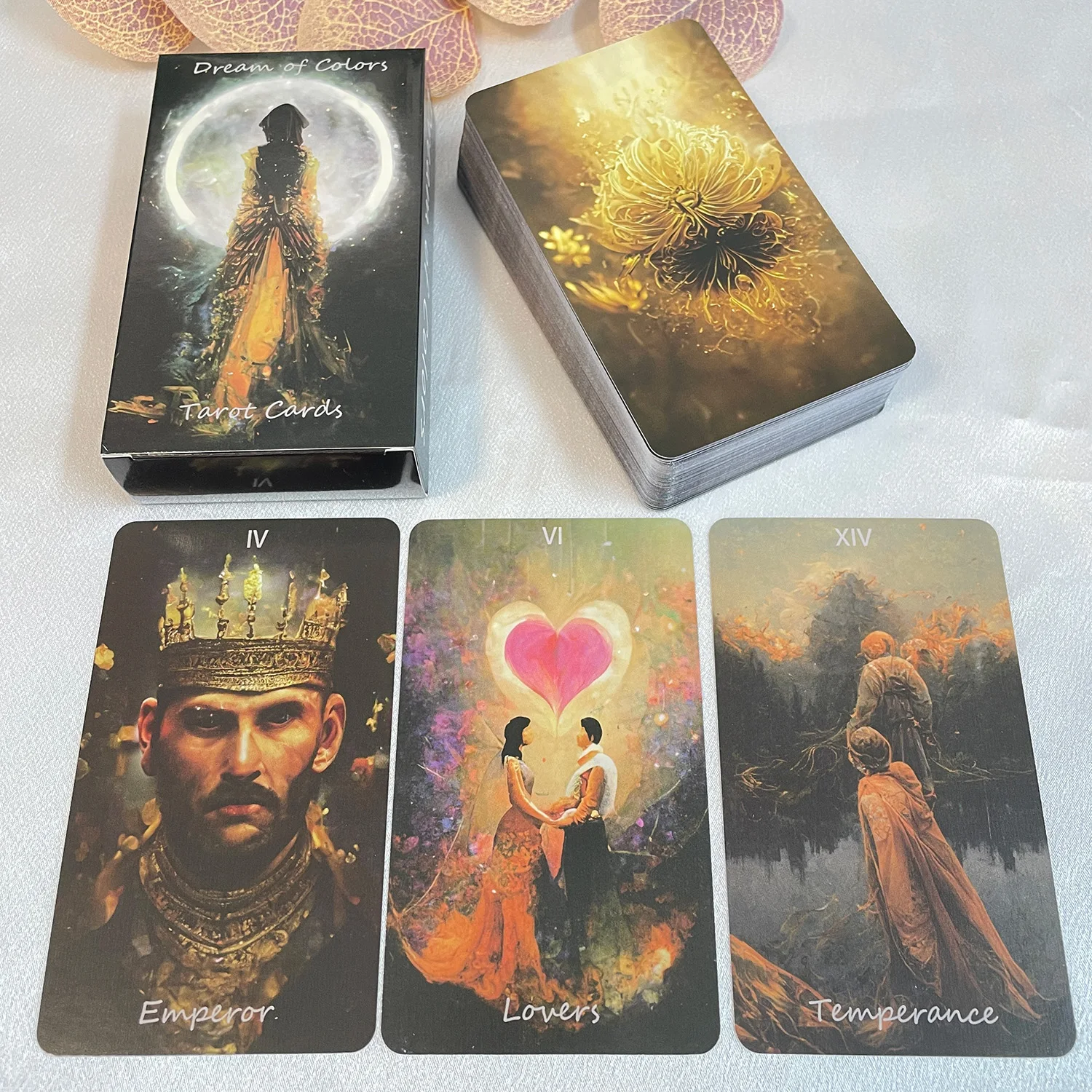 

12×7cm Beautiful English Standard Tarot Oracle Cards 78 Gorgeous Divination Runes Board Game Props