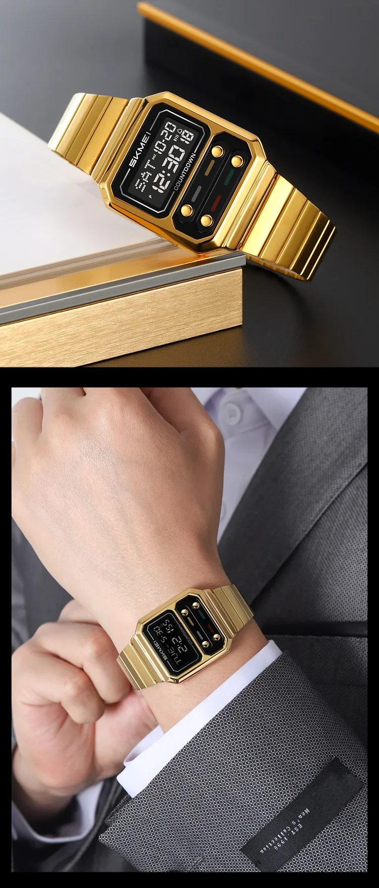 Luxury Waterproof Shockproof Digital Men's Watch Stainless Steel_voghion.com