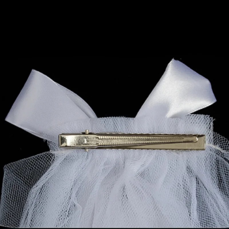 50cm 70cm Elegant White Bridal Veil With Hair Clip Simple Double Layer Wedding Veil White Pink Black Bow Bachelorette Party Veil 6