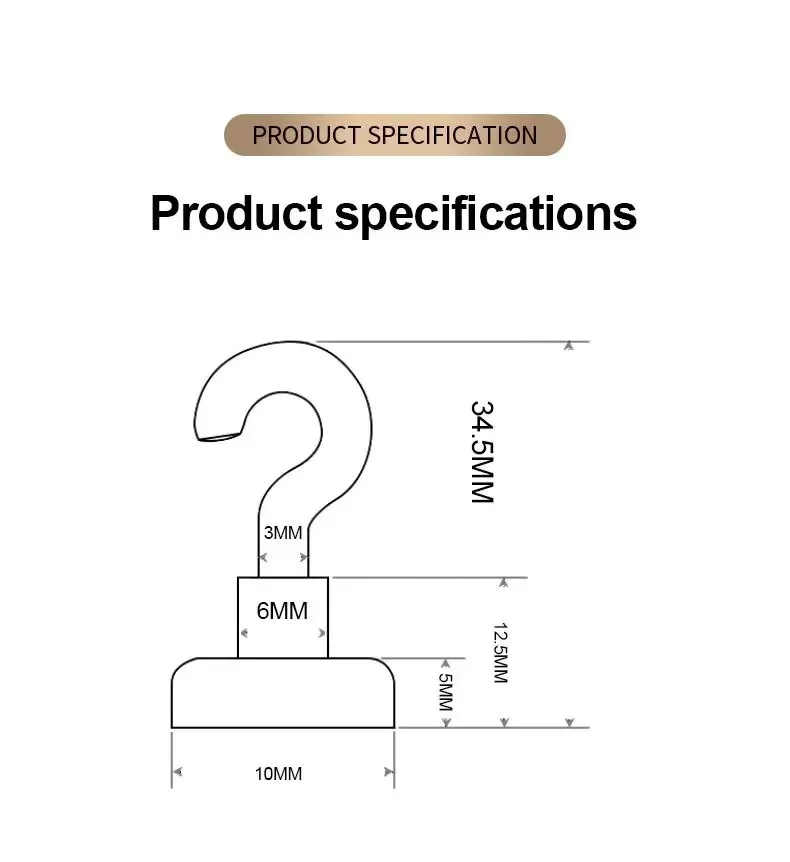 Description Picture 5 of itemAdhesive Wall Hooks Magnet Strong Magnetic Hook Kes Holder Home Decoration Kitchen Bar Storage Hooks Hanger Bathroom Accessories