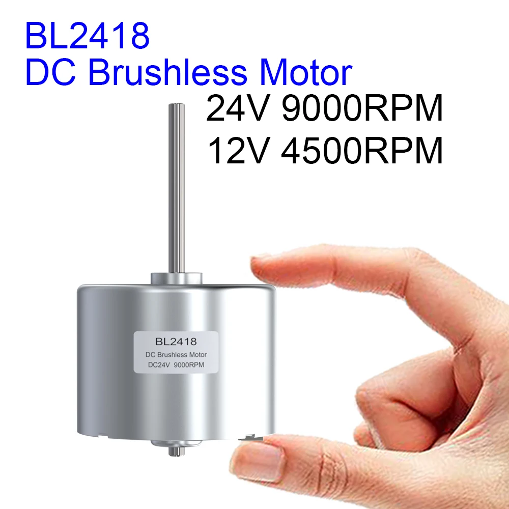 

BL2418 DC Brushless 24V 9000RPM (Compatible 12V 4500RPM) High Speed BLDC Micro Motor Adjustable Speed Forward and Reverse