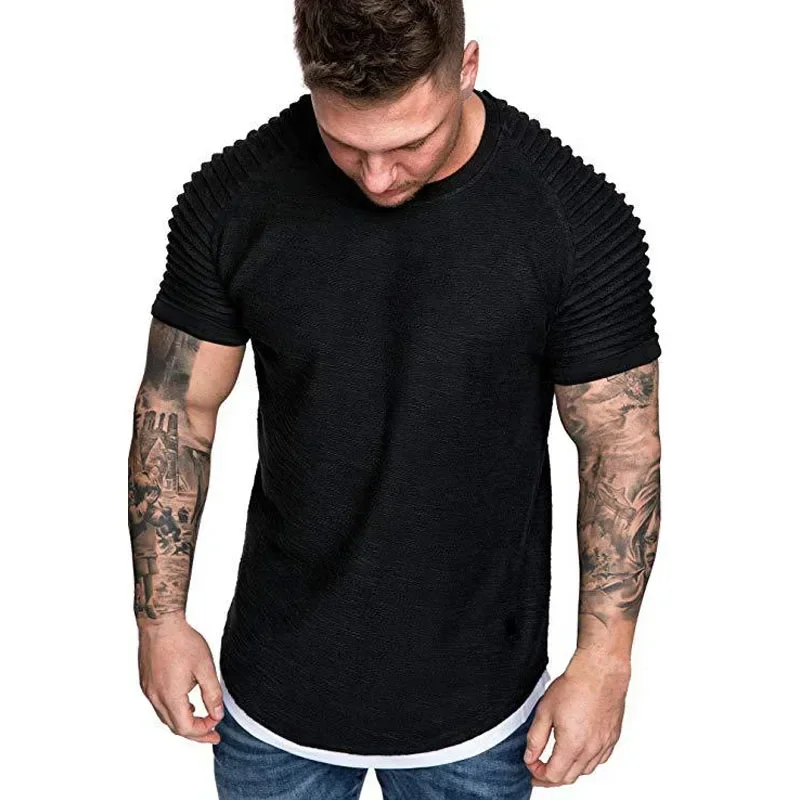 

A1567 Heren Kleding M-3XL Casual Korte Mouw T-shirt Mannen Slim Fit Solid T-shirts Tops Tee shirt Homme