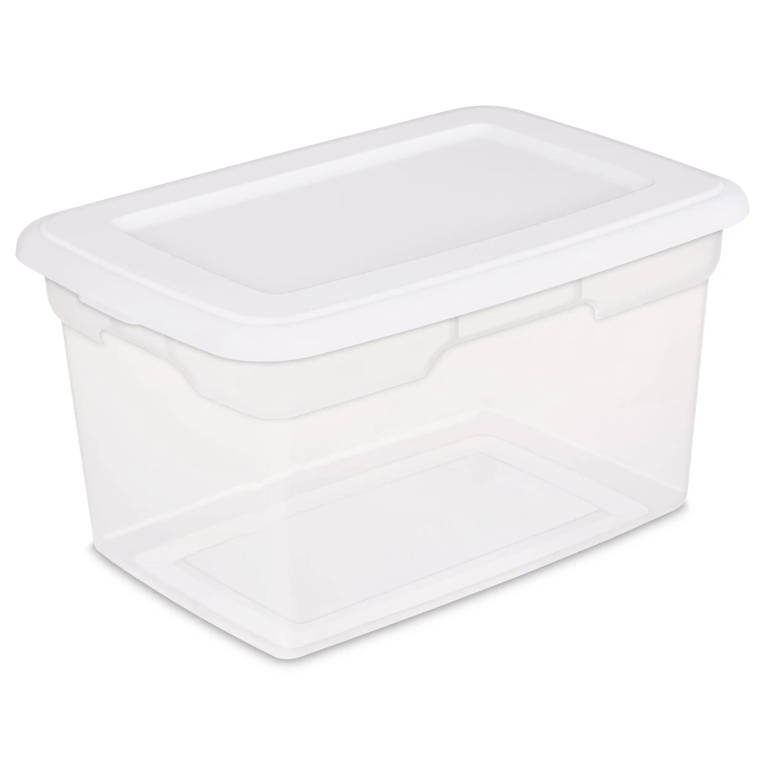 

Sterilite 20 Qt. Прозрачный пластиковый ящик для хранения с белой крышкой