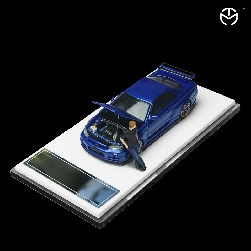 TimeMicro 1/64 Skyline R34 Chameleon/Falken/Pink alloy model