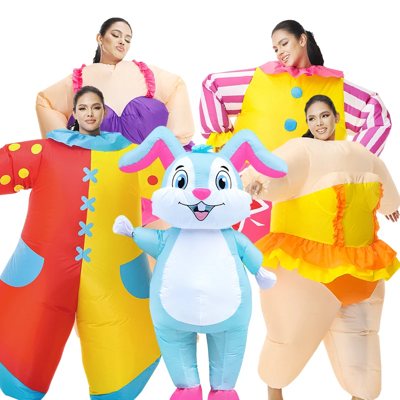 

Adult Easter Bunny Inflatable Costume Parent Child Performance Suit Carnival Halloween Cosplay Clothing