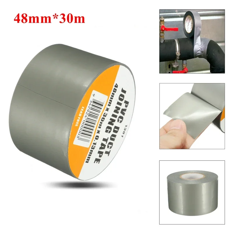 4.8Cm * 30M Nastro Adesivo Impermeabile Strumento Per Nastro Adesivo Resistente Argento
