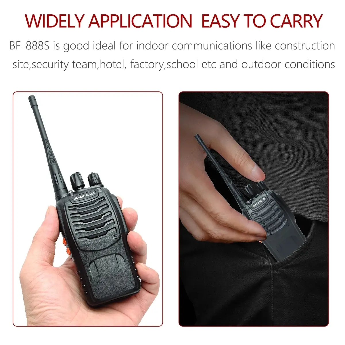 4pcs/Pack Walkie Talkie Baofeng BF-888s Long-distance Two-way Radios UFH 400-470MHZ Transceiver USB for Hunting 3