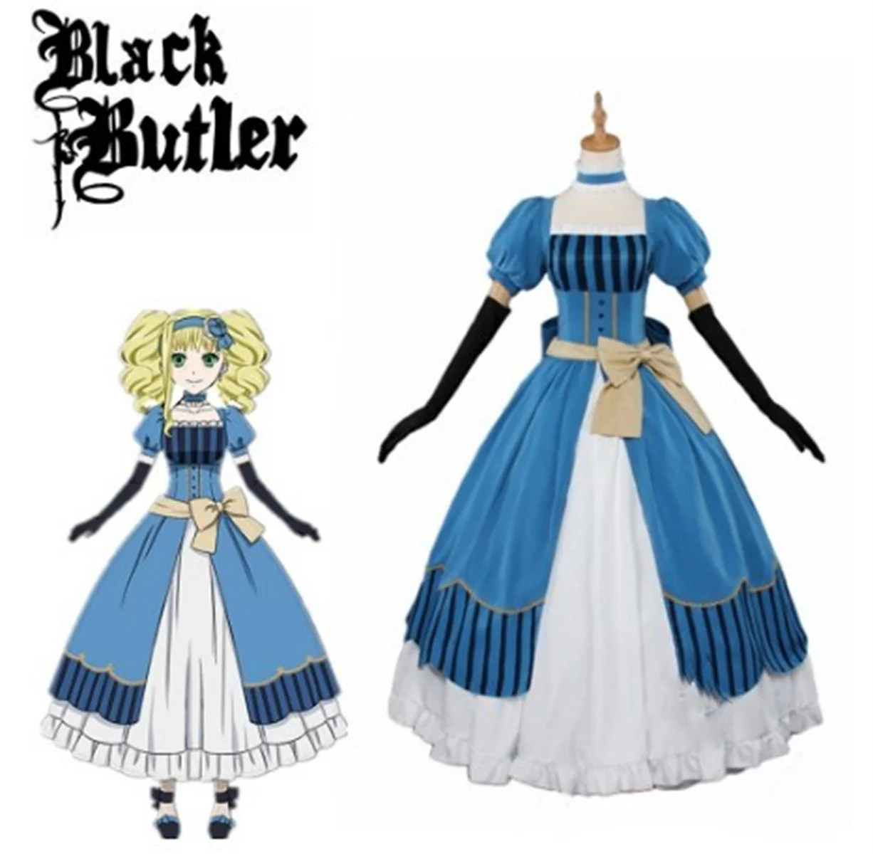 

Japanese Anime Black Butler Lizzy Elizabeth Ethel Cordelia Midford Cosplay Costume Palaca Lolita Suit Women Princess Dress