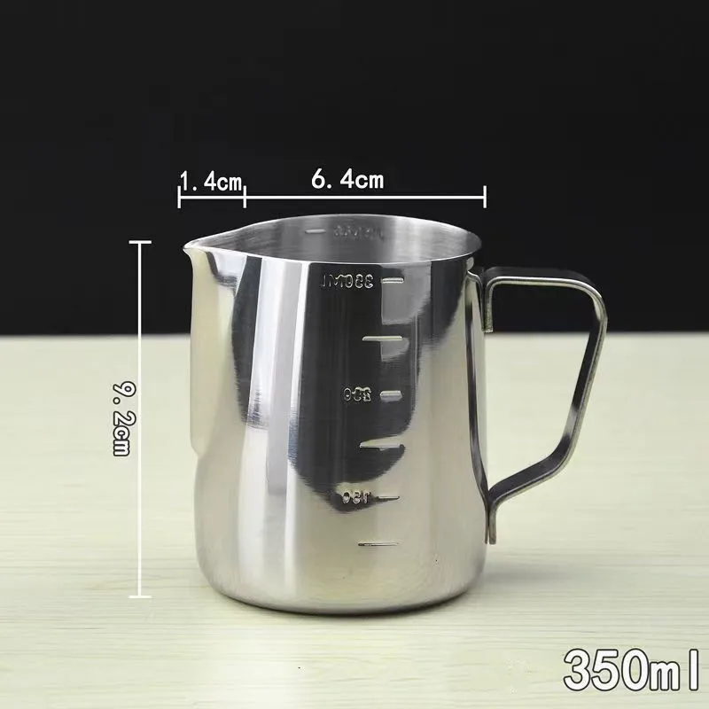 1pc Stainless Steel Thick Wall Art Pen Coffee Frothing Cup With Spout For  Cappuccino, Latte Or Espresso