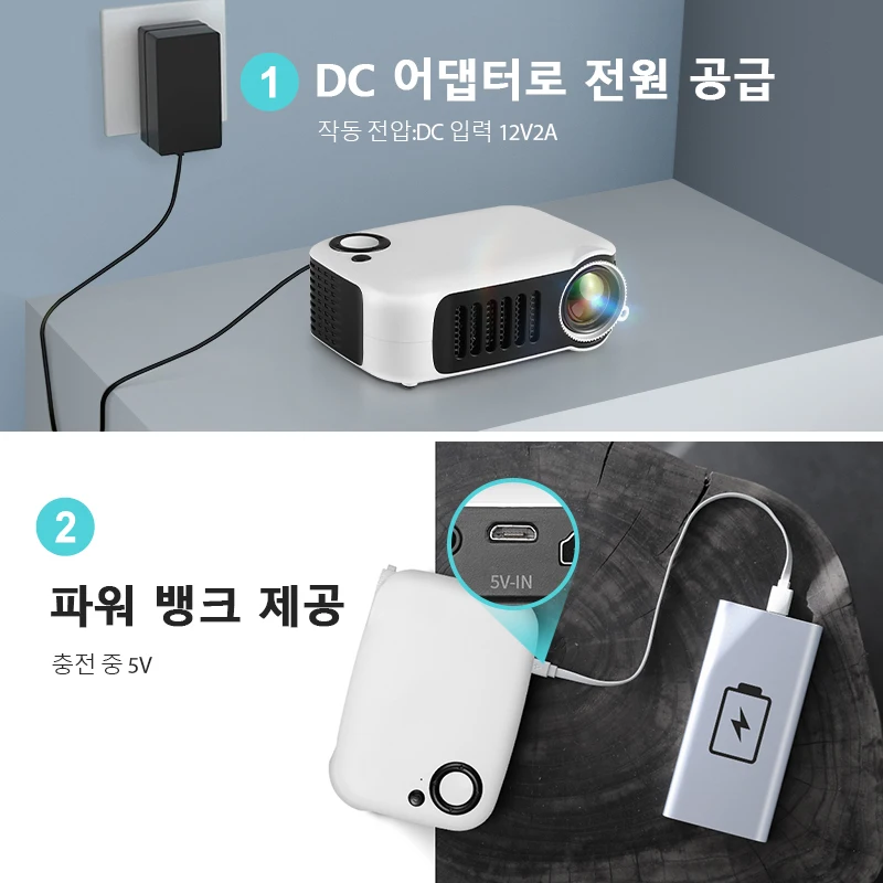 미니 프로젝터 휴대용 3D LED 비디오 프로젝터 홈 시네마 극장 게임 레이저 비머 스마트 TV 박스 1080P 4K HD 포트 A2000