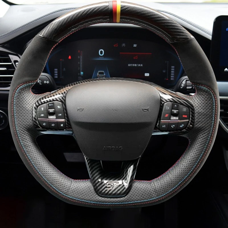 

Для Ford Focus 4 2019 2020 Fiesta 2017-2019 Tourneo 2018 2019 прошитая вручную черная натуральная кожа замша