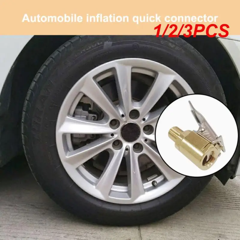 

1/2/3PCS Inflatable Pump For Car Tire Air Chuck Inflator Pump Valve Connector Clip-on Adapter Brass Auto Tyre Wheel Valve