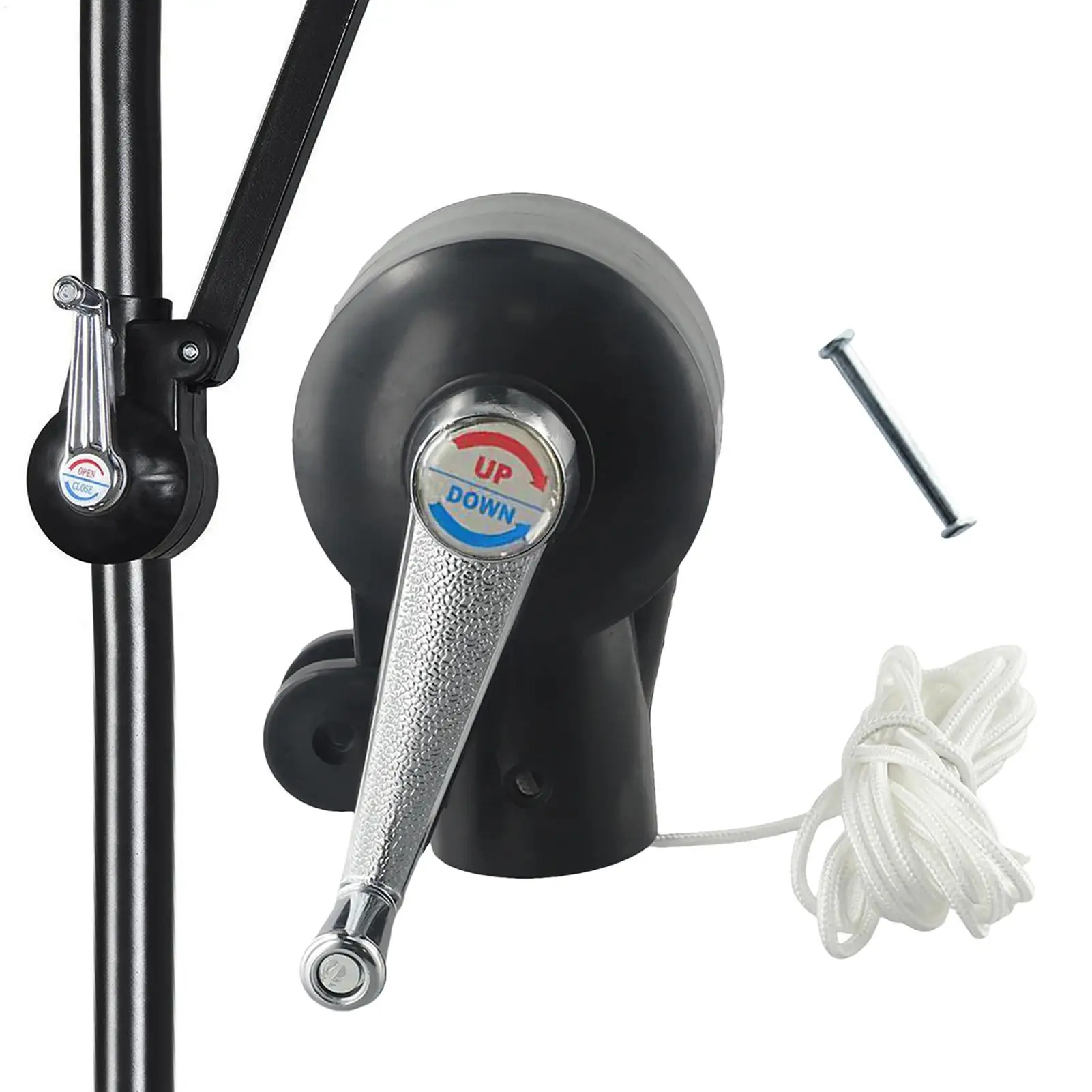 Patio Umbrella Crank Replacement Patio Umbrella Hand Crank with Cord Anti-Slip Handle Sunshade Accessories for Balcony Pool