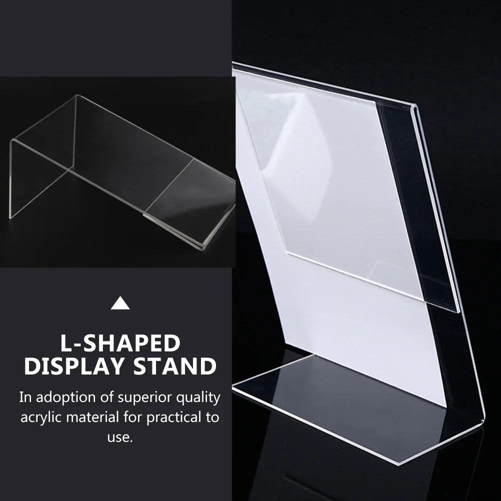 9Pcs Acrylic Price Tags L Shaped Display Stands Slanted Sign Holders High End Plastic Menu Name Card Practical 6