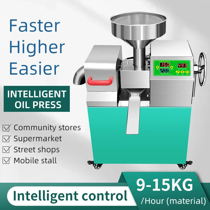 Oil Press Machine Commercial 220V 110V Stainless Steel Peanut Sasame Sunflowers Squeeze 9-15KG Per Hours Extracter 6