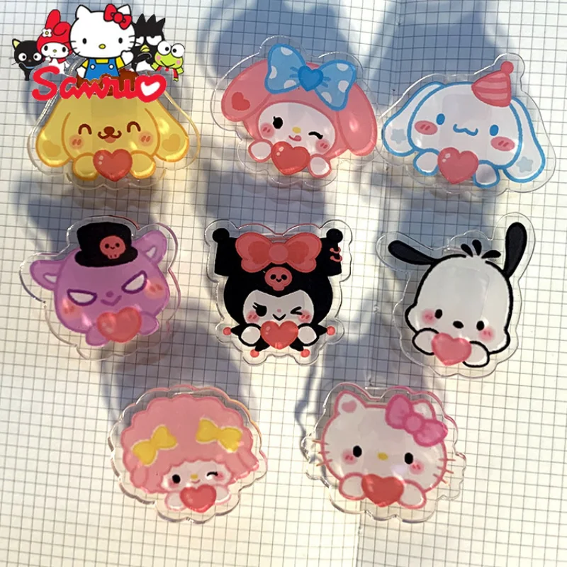 

Acrylic Transparent PP Clip Sanrio Melody Kuromi Hello Kitty Cinnamoroll Pochacco Anime Message Clip Decoration Christmas Gift