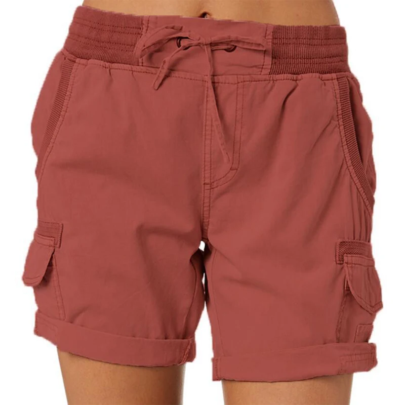 Women's Cargo Shorts Summer Multi Pockets Quick Dry Shorts Hiking Travel Golf Fishing Tactical Stretch Lightweight Female Shorts