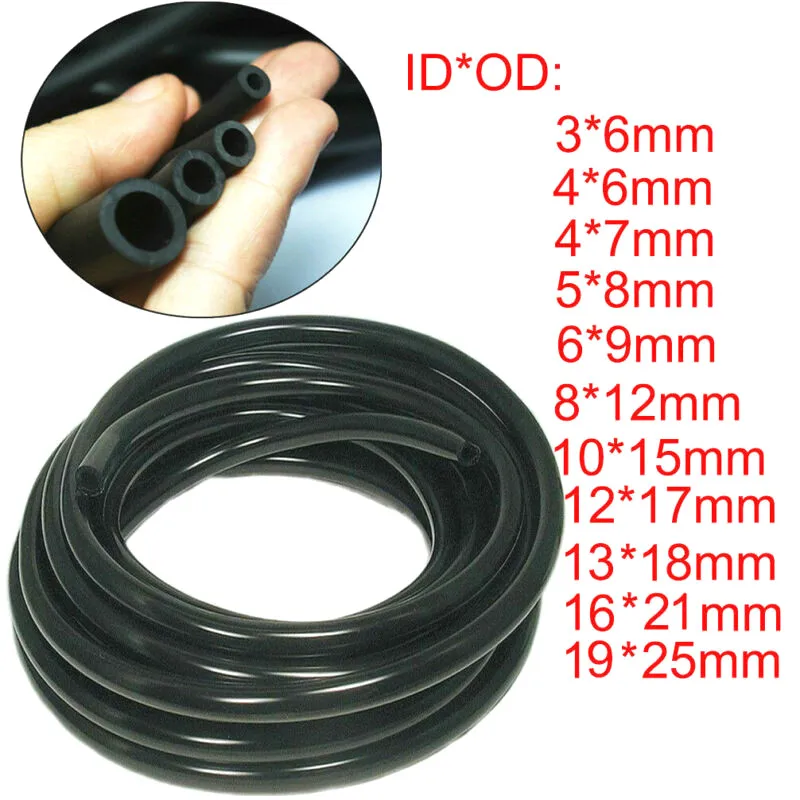 Black Smooth Nitrile Rubber Fuel Tubing Petrol Diesel Oil Line carburetor Hose Pipe 1/3Meter 3mm~19mm rubber hose fuel hose rubber tube rubber tubing fuel gas hose