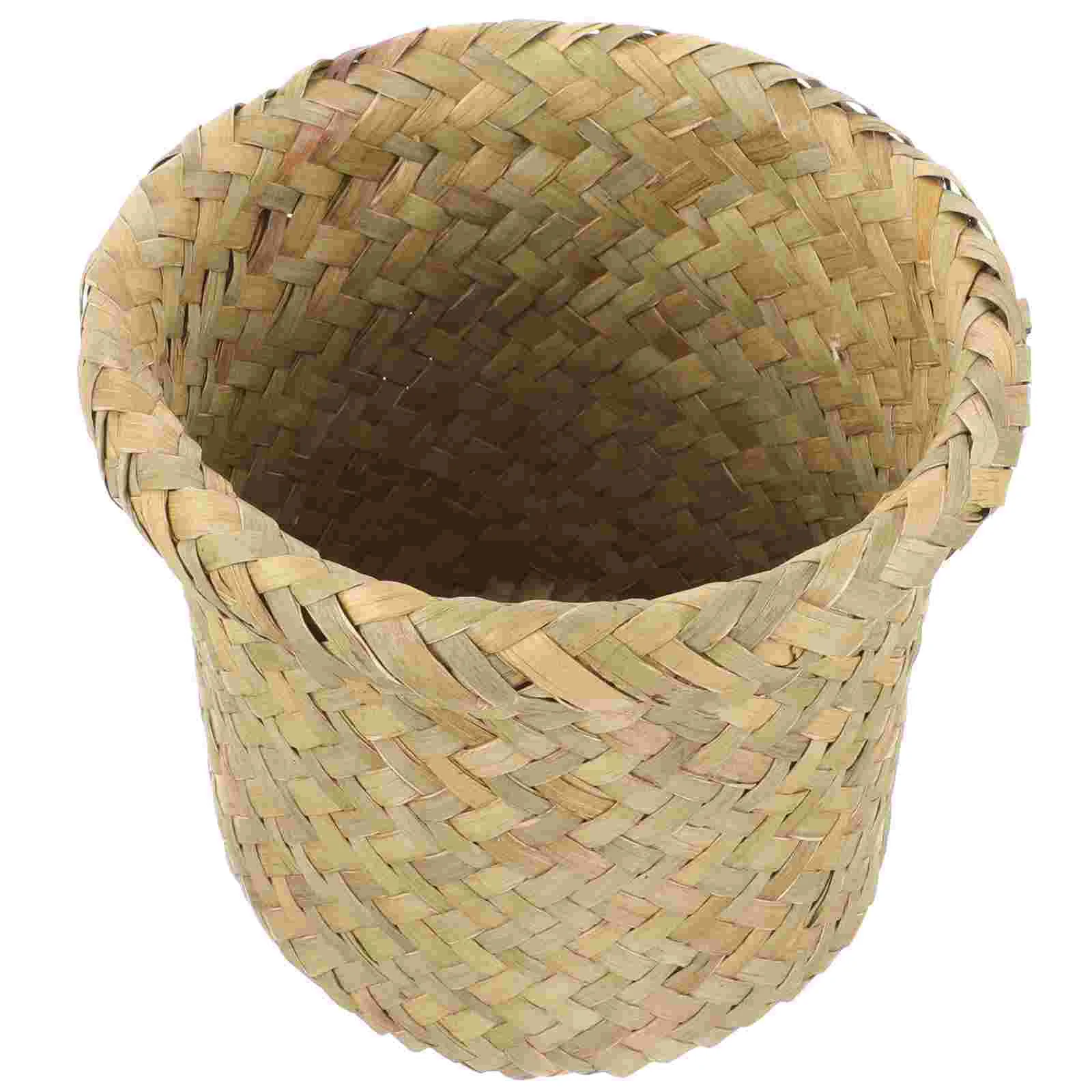 

Sea Grass Woven Trash Storage Basket Daily Use Trash Can Household Trash Bucket Home Supply