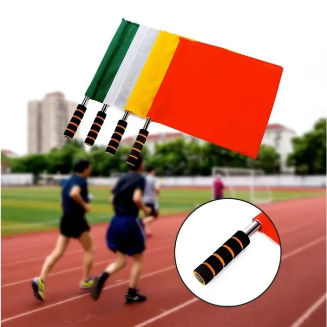 Professional Referee Flag Multi-color Waterproof Linesman Flags with Sponges Handle Issuing Flags Volleyballs Football Supplies 5