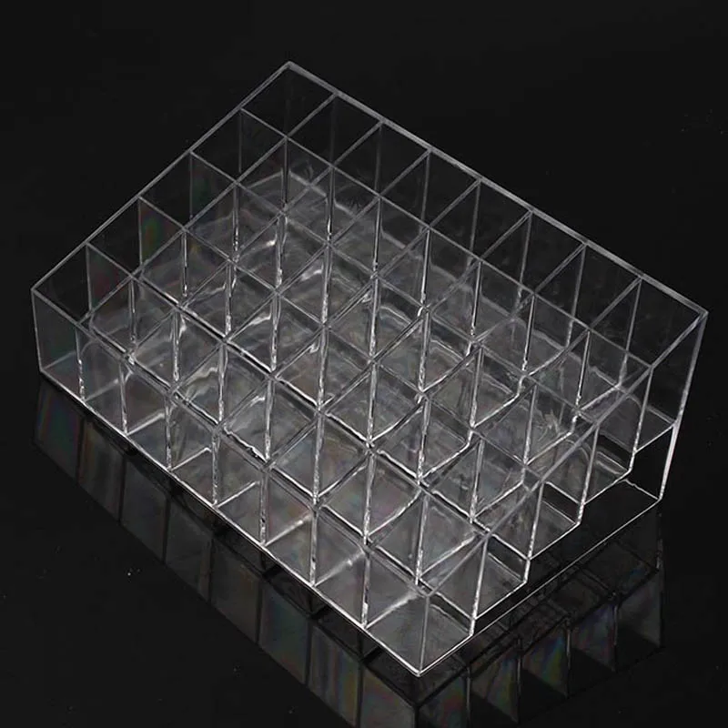 Trapezoid Clear Makeup Display 40 Lattices Lipstick Stand Case Cosmetic Organizer Holder Box Hot Sale High Quality 6